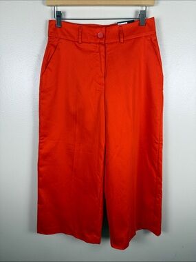 Simply Vera Vera Wang Cropped Wide-Leg Pants in Bright Orange. Size 4 NEW